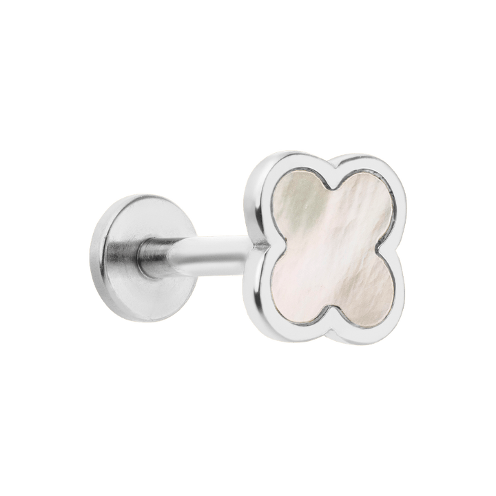 Ohrpiercing wasserfest Perlmutt Silber Labret