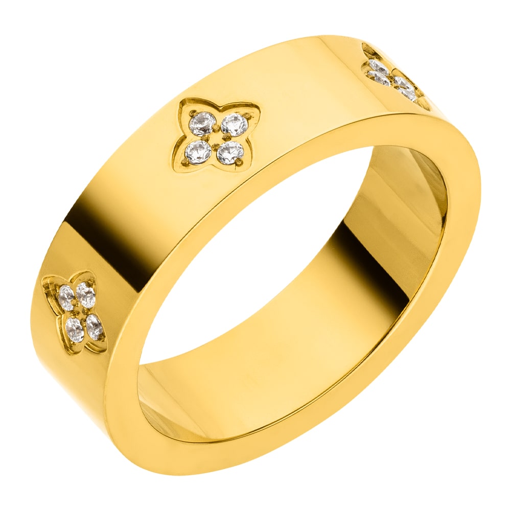Wasserfester Chunky Glitzer Ring Gold aus Edelstahl vergoldet