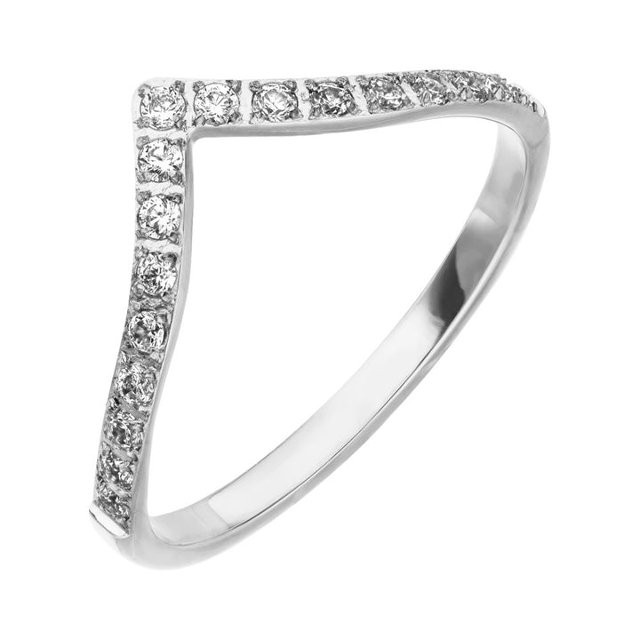wasserfester Ring mit Glitzer Steinchen Silber Edelstahl wishbone