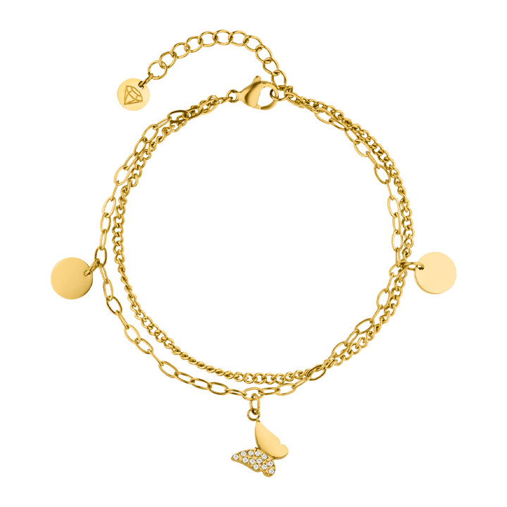 Schmetterling Armband wasserfest gold Edelstahl