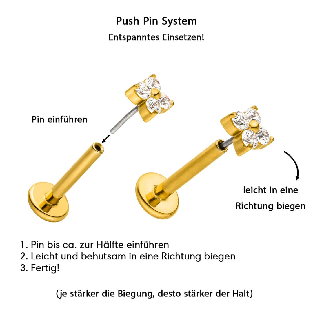 Push Pin Piercings gewindelos ohne Schrauben Conch