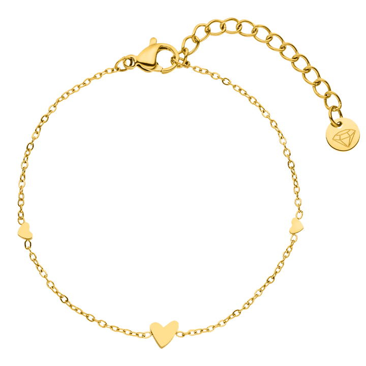 Herzchen Armband wasserfest filigran Edelstahl 18K vergoldet