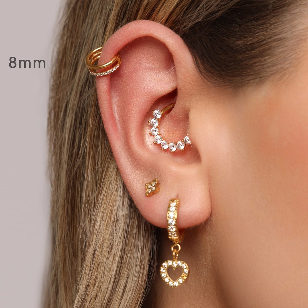 Helix Doppeltes Piercing Clicker Titan wasserfest vergoldet