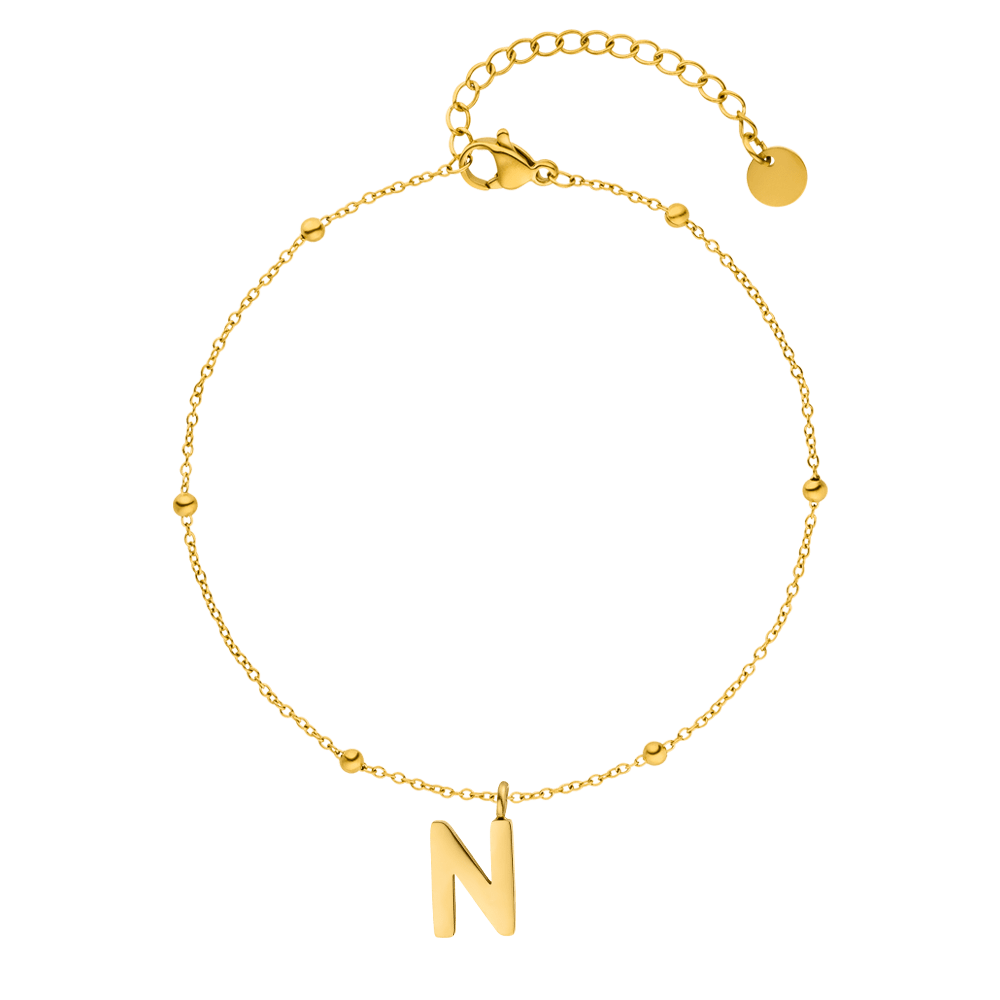 Buchstaben Armband N wasserfest Edelstahl personalisiert