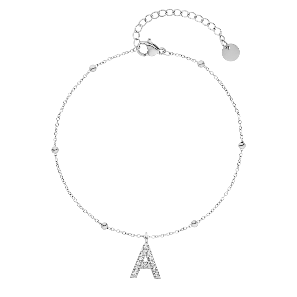 Buchstaben Armband A Silber wasserfest Edelstahl