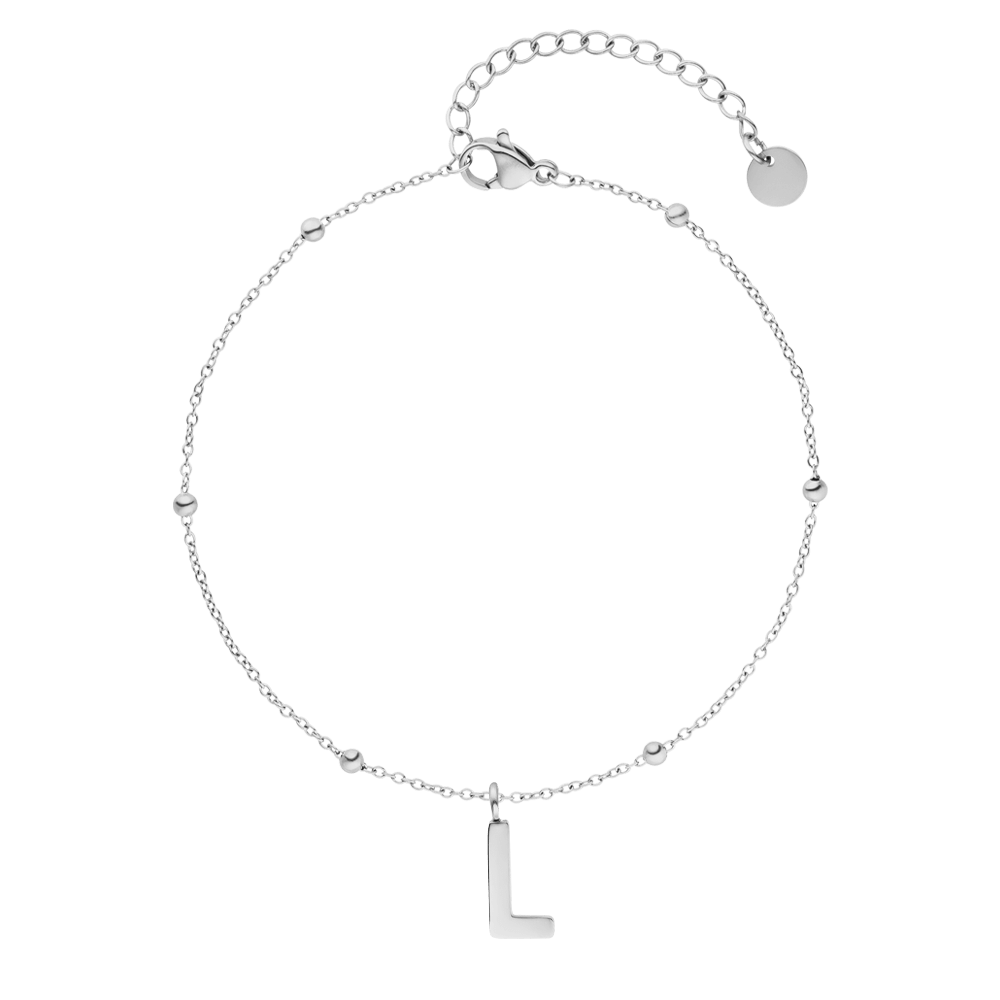 Buchstaben Armband L Silber personalisiert wasserfest