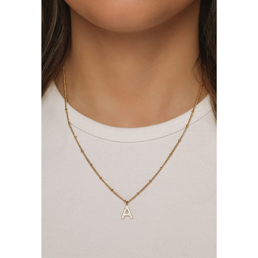 Dots Letter Necklace | 18K gold-plated