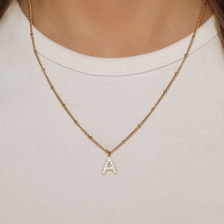 Buchstaben Kette Damen Geschenk gold