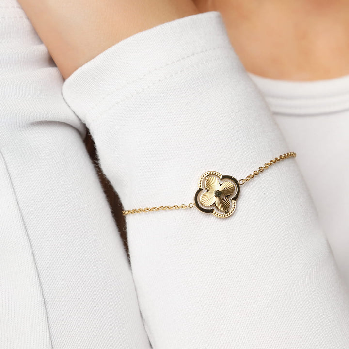 Double Clover Armband | 18K vergoldet