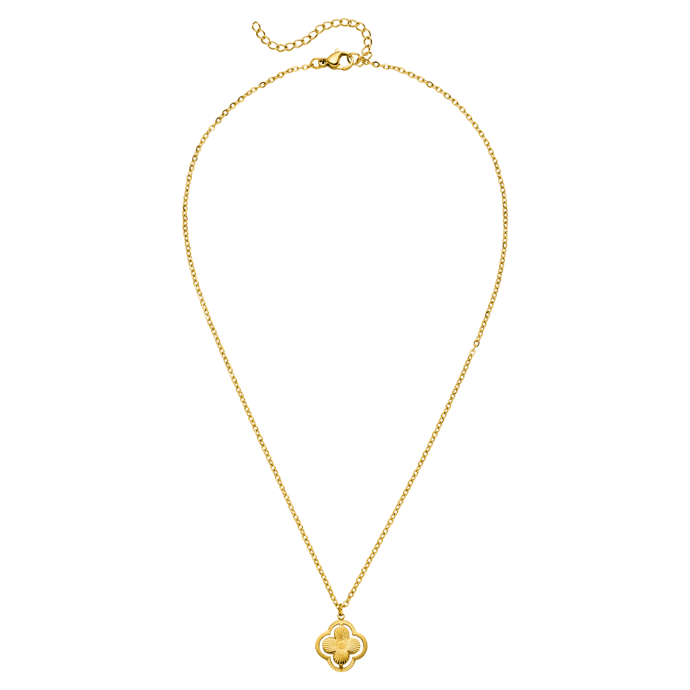 Kette mit Kleeblatt Anhänger Clover wasserfest Edelstahl