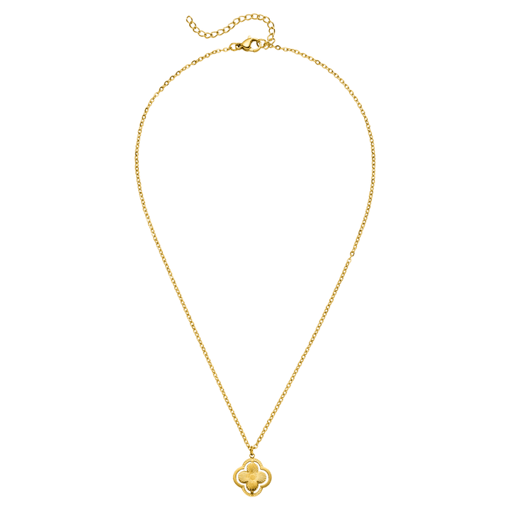 Kette mit Kleeblatt Anhänger Clover wasserfest Edelstahl