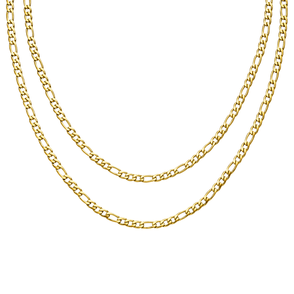 double Halskette chain Figaro gold