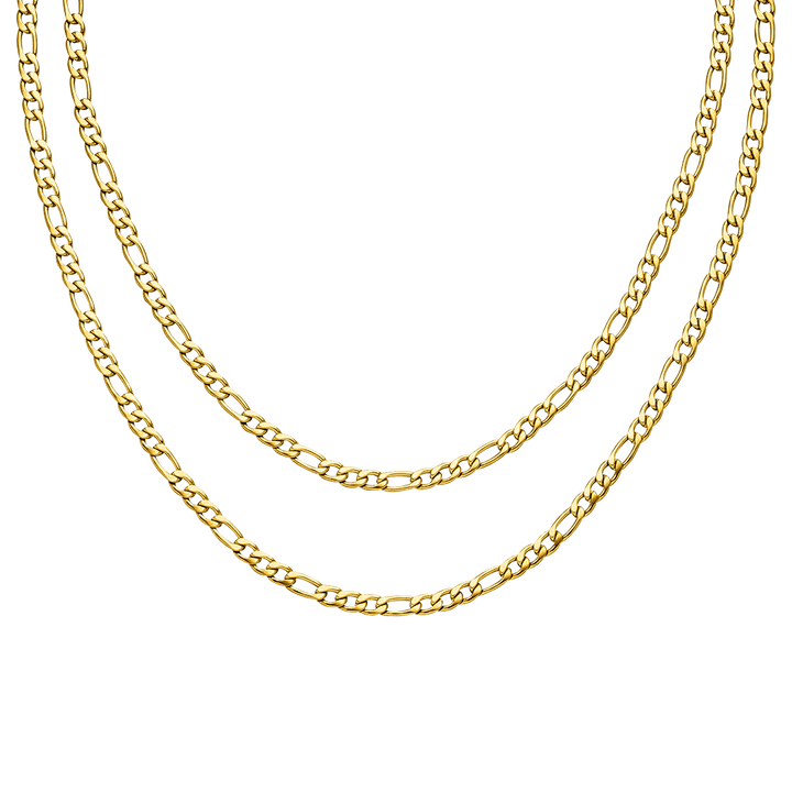 double Halskette chain Figaro gold