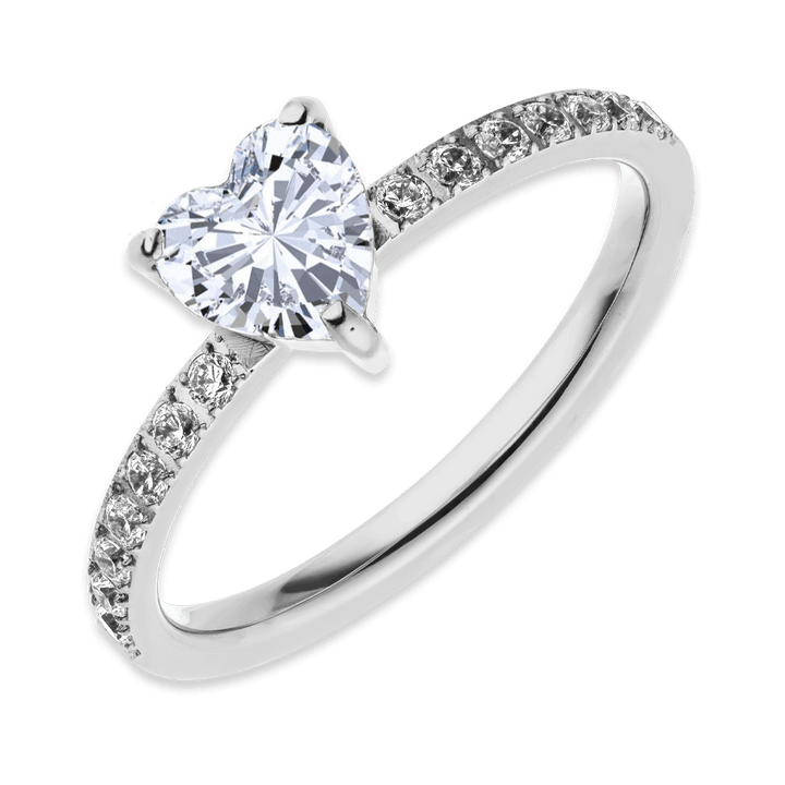 Herz Ring Silber mit Herz Zirkonia Steine wasserfest