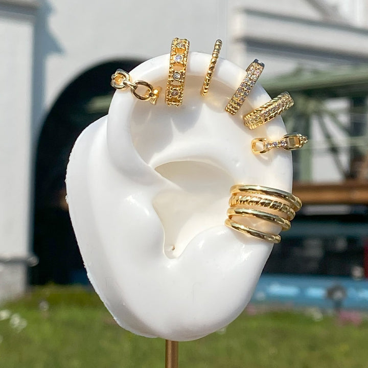Fake Orpiercings Echtsilber 18K vergoldet Zirkonia Steinchen