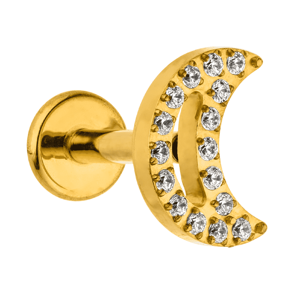 Helix piercing Titan vergoldet Mond mit Zirkonia wasserfest