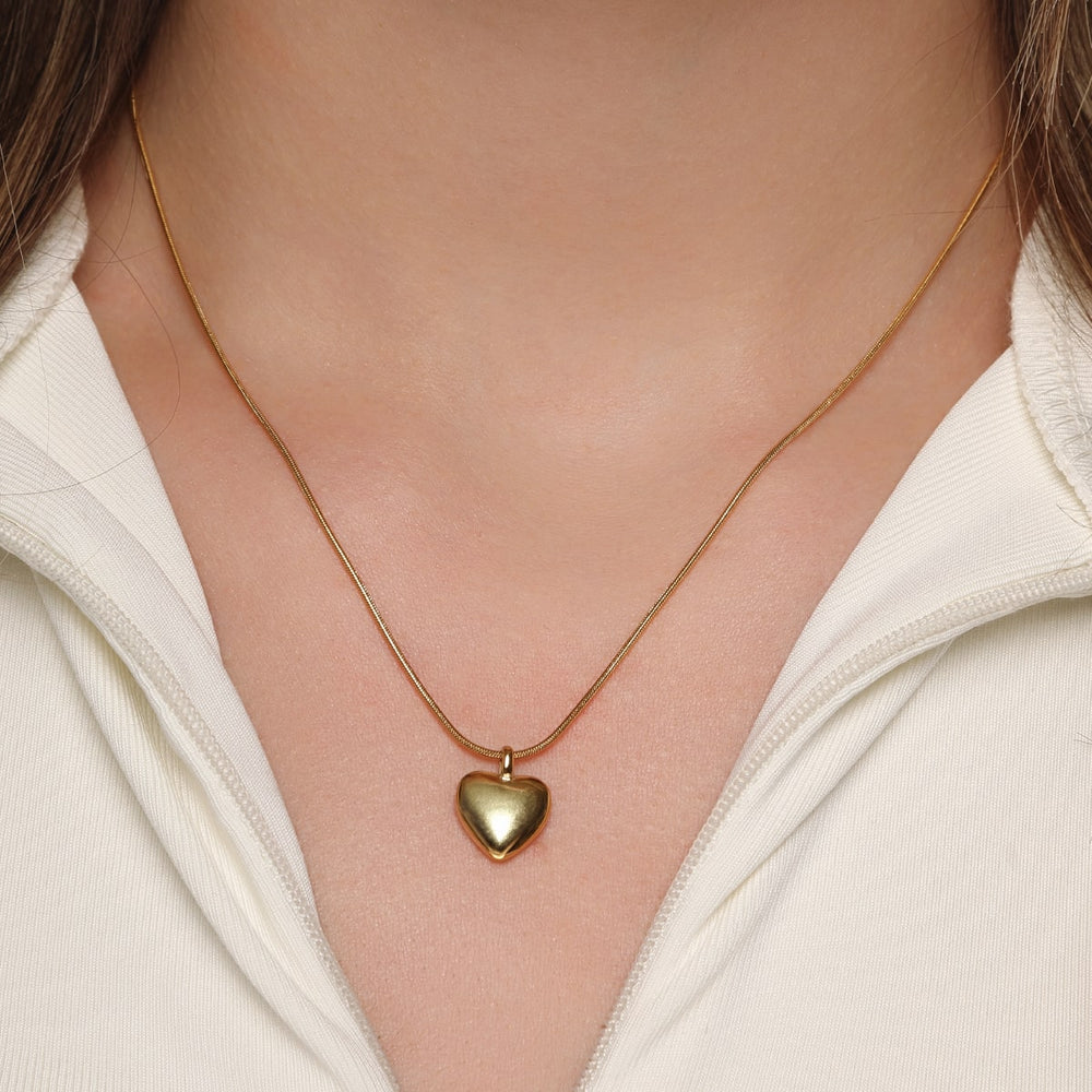 Herz Halskette Runde Kette gold