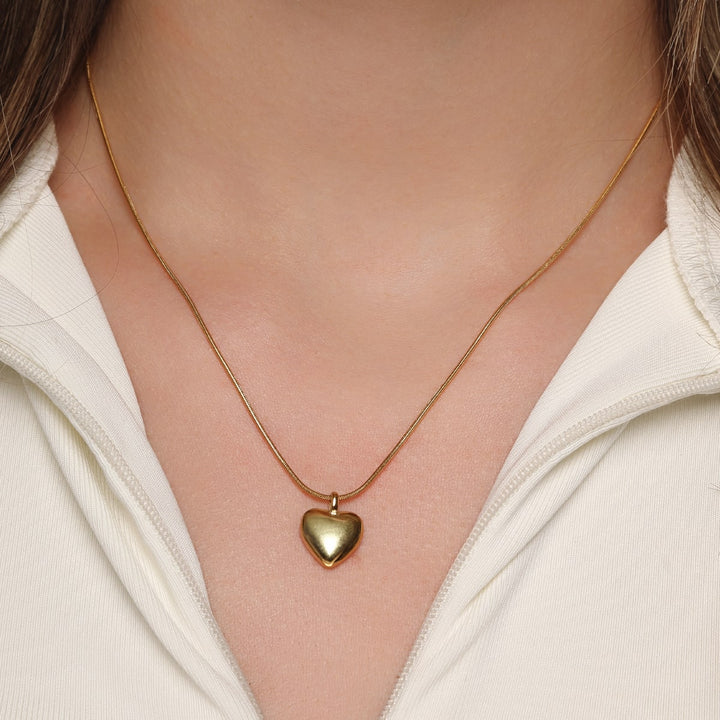 Herz Halskette Runde Kette gold