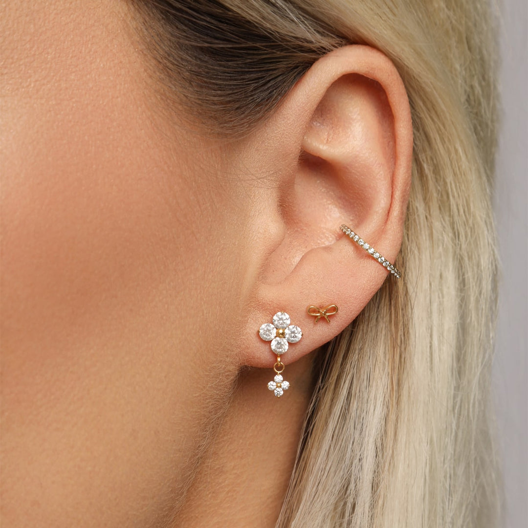 Lobe Piercing Titan Schleife vergoldet wasserfest Helix