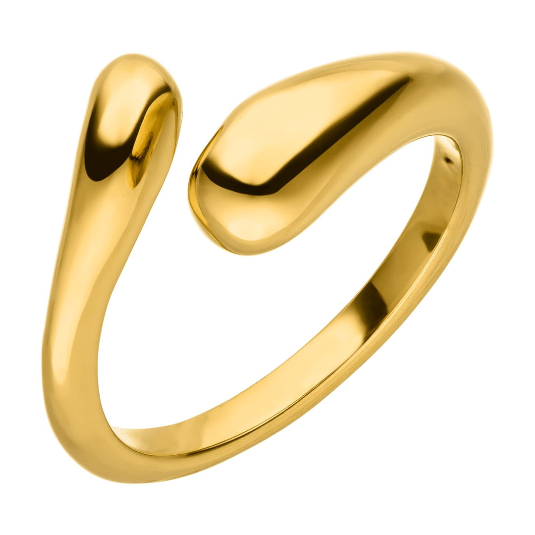 schlichter Ring wasserfest Tropfen Design 18K Vergoldung