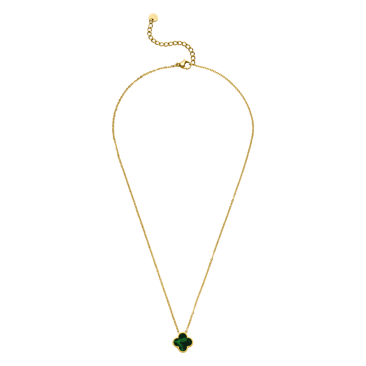Kleeblatt Kette Grün 18K vergoldet wasserfest Edelstahl Clover