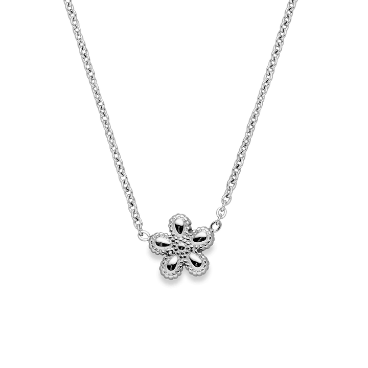 Blumen Kette Silber Edelstahl wasserfest Halskette schlicht