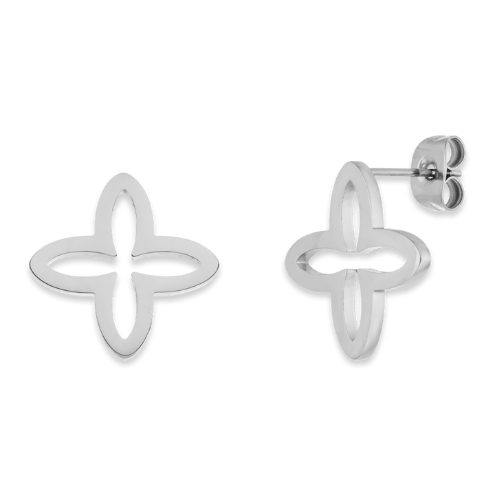 Clover Ohrstecker Silber Edelstahl wasserfest Kleeblatt