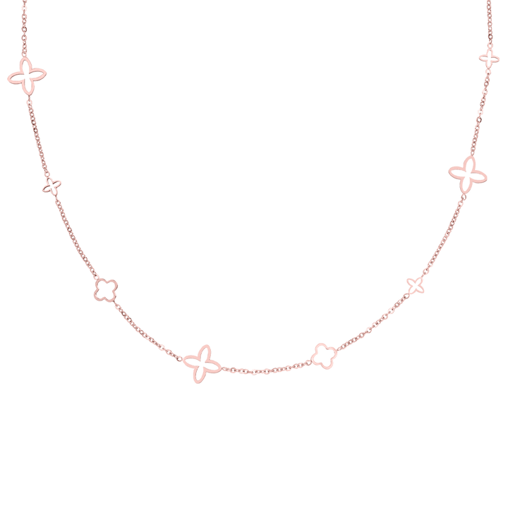 Clover Kette Kleeblätter Roségold Edelstahl wasserfest