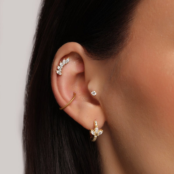Helix Piercing Zirkonia Steine Titan