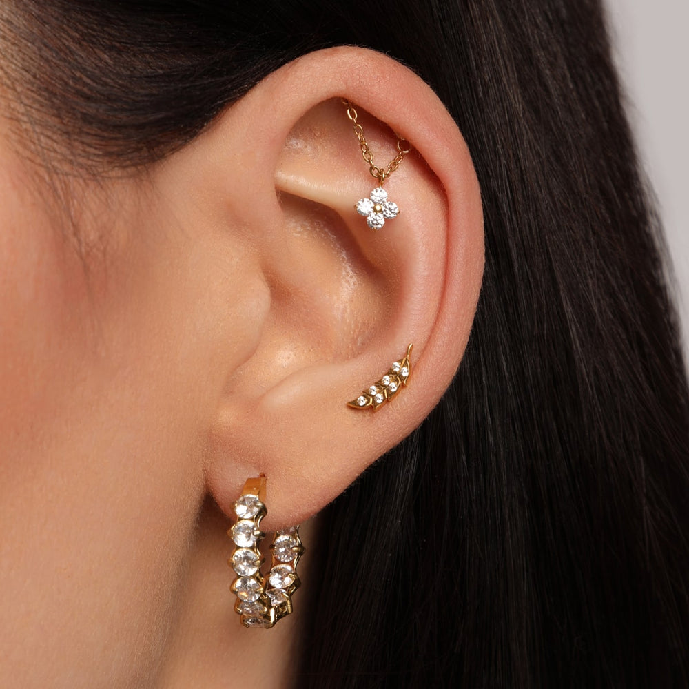 Labret Feder Piercing Titan gold Helixpiercing