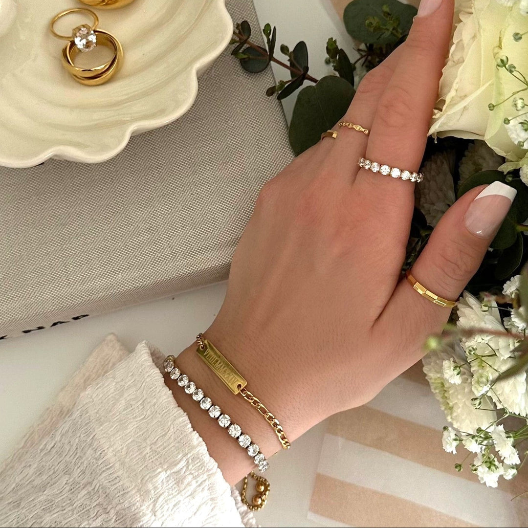 Personalisiertes Armband mit Gravur 18K vergoldet Damen