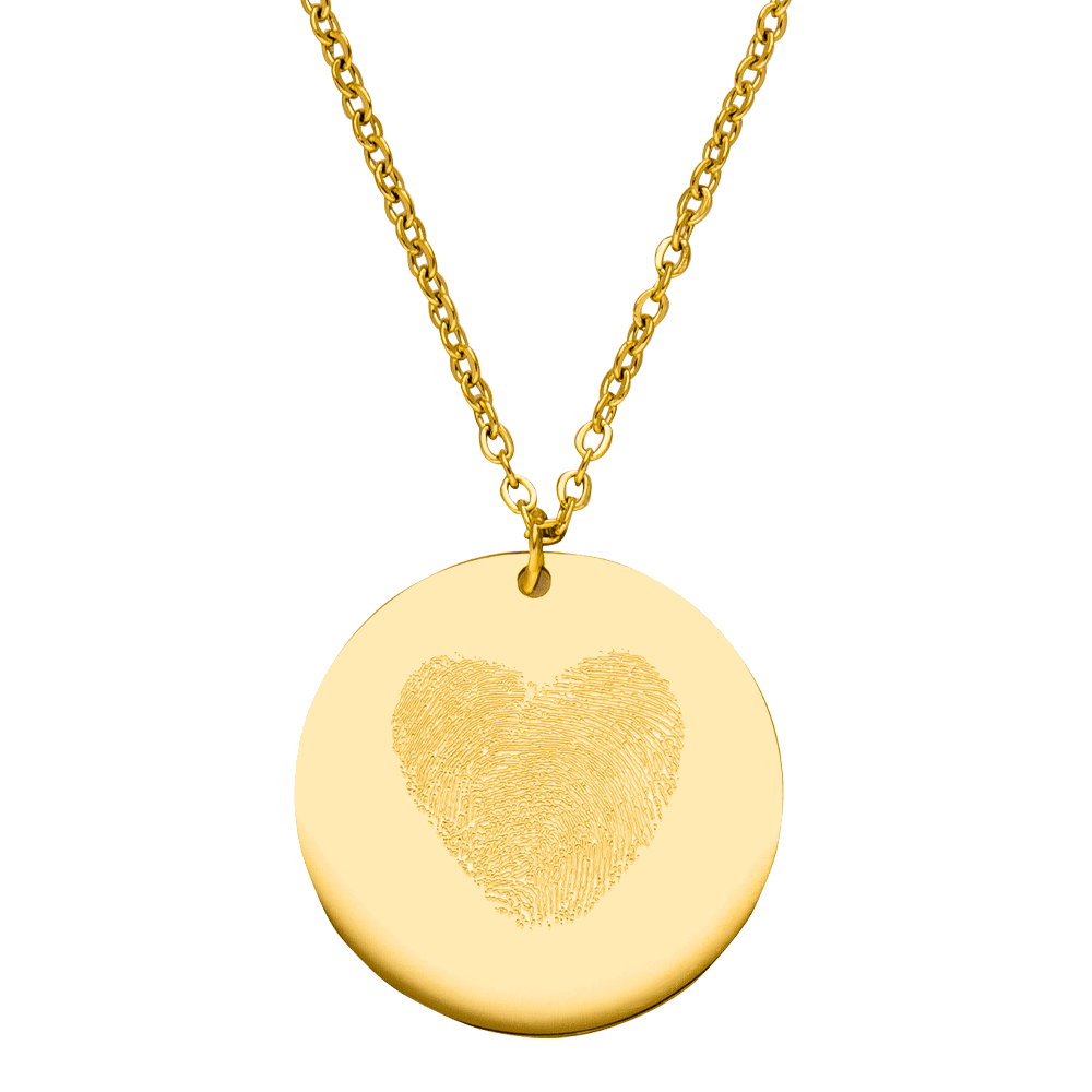 Fingerabdruck Kette Partner Herz graviert personalisiert wasserfest