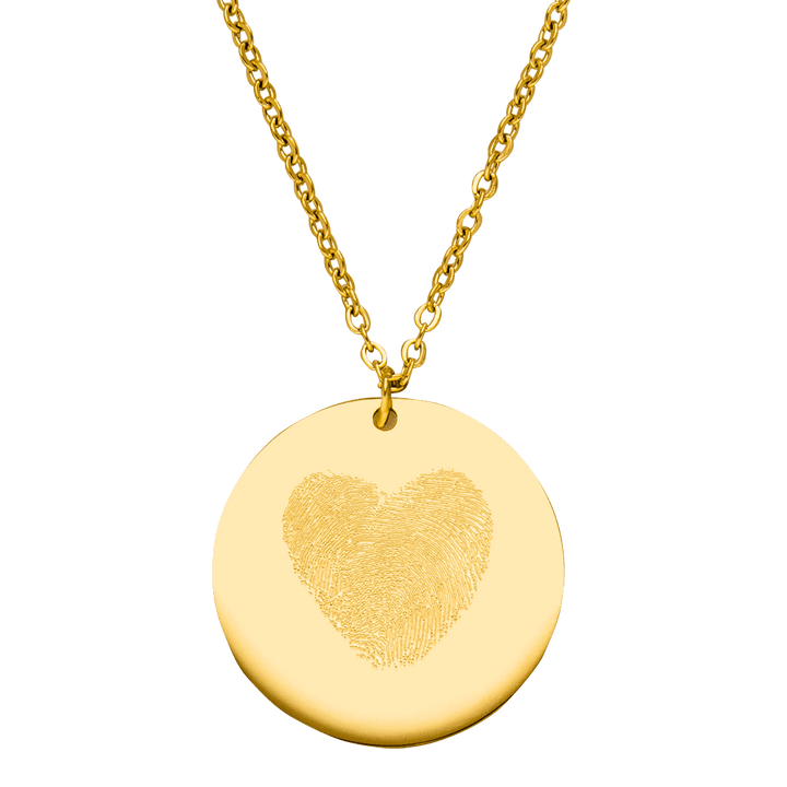Fingerbdruck Partner Kette graviert personalisiert 18K vergoldet wasserfest