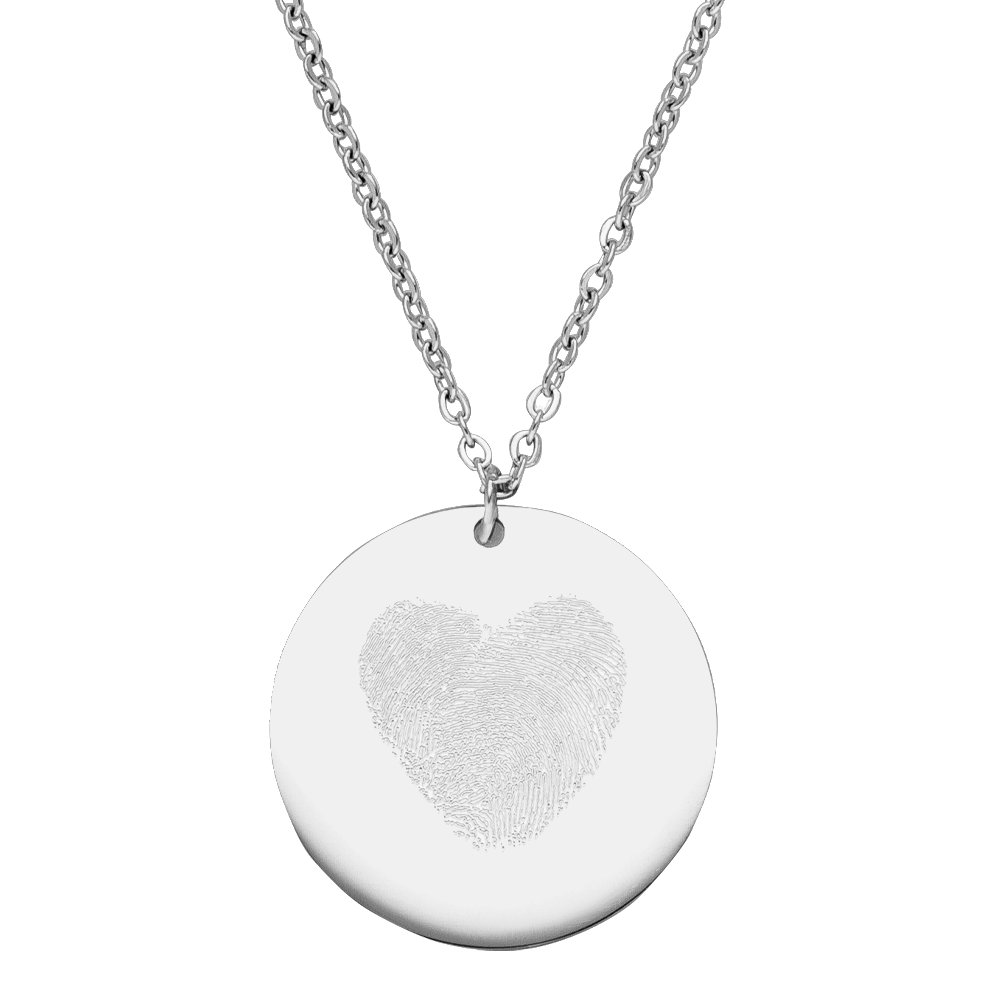 Fingerabdruck Kette Partner Herz Silber Gravur wasserfest