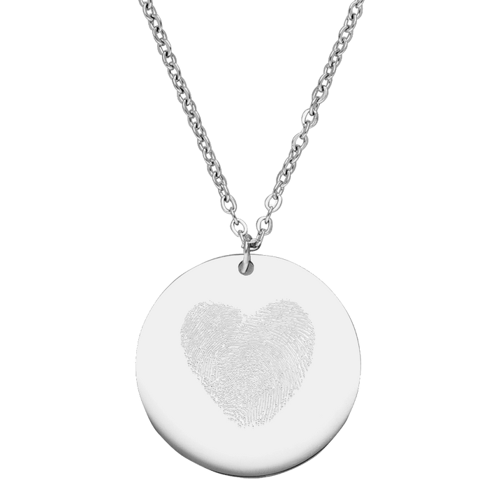 silberne Halskette mit Fingerabdruck personalisiert