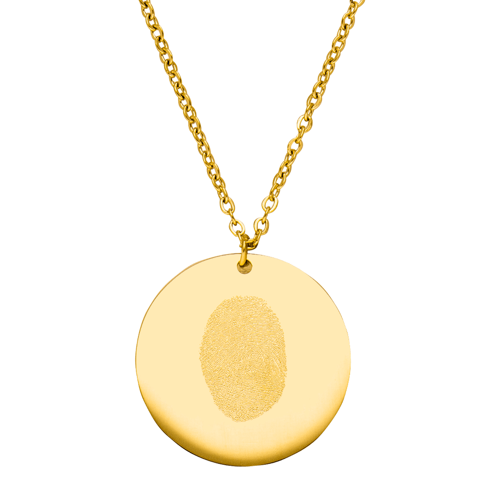 Fingerabdruck Kette Gravur personalisiert Kreis wasserfest