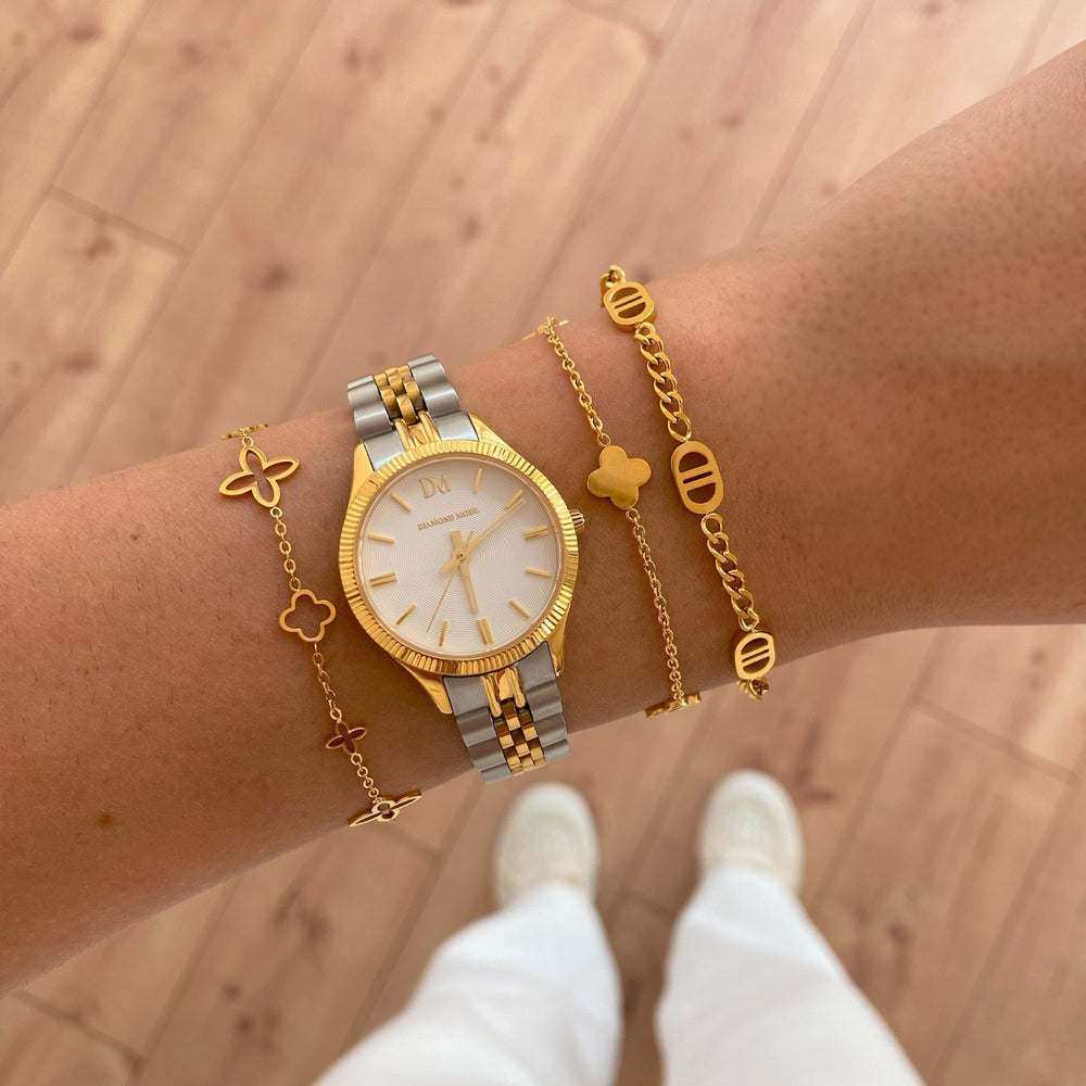 Kleeblatt Armband wasserfest 18K vergoldet Clover Edelstahl