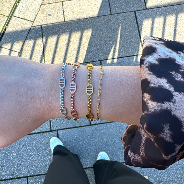 Edelstahl Damen Armband Armkettchen silber vergoldet roségold wasserfest