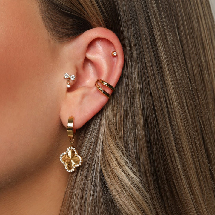 Glamour Clover Ohrringe | 18K vergoldet