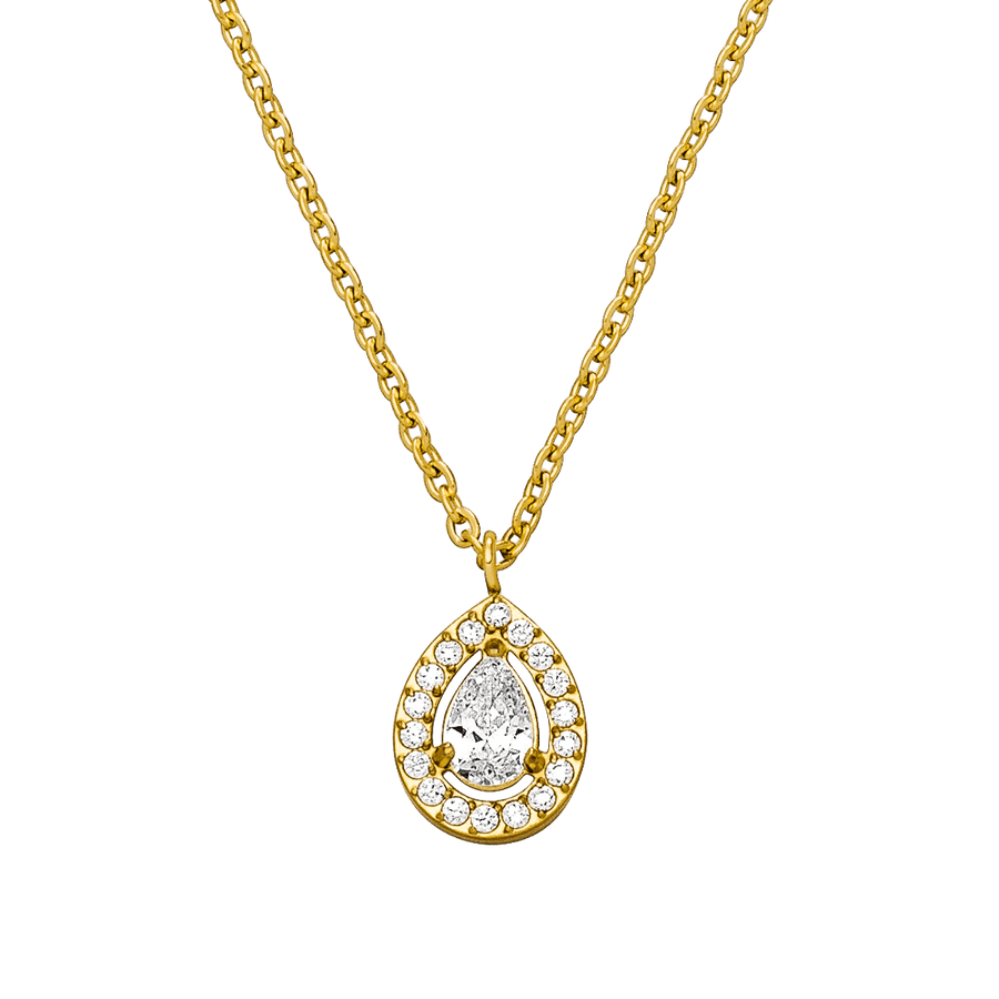 Tropfen Kette Glitzer Steine wasserfest Gold
