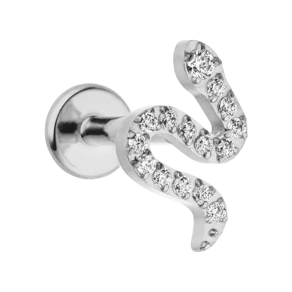 Schlangen Piercing Ohr Labret Titan wasserfest Helix