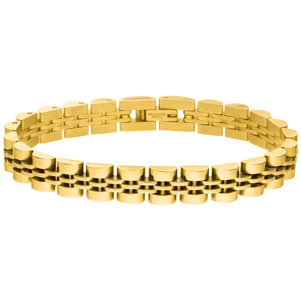 Elegantes Armband 18K vergoldet Edelstahl wasserfest Gliederarmband