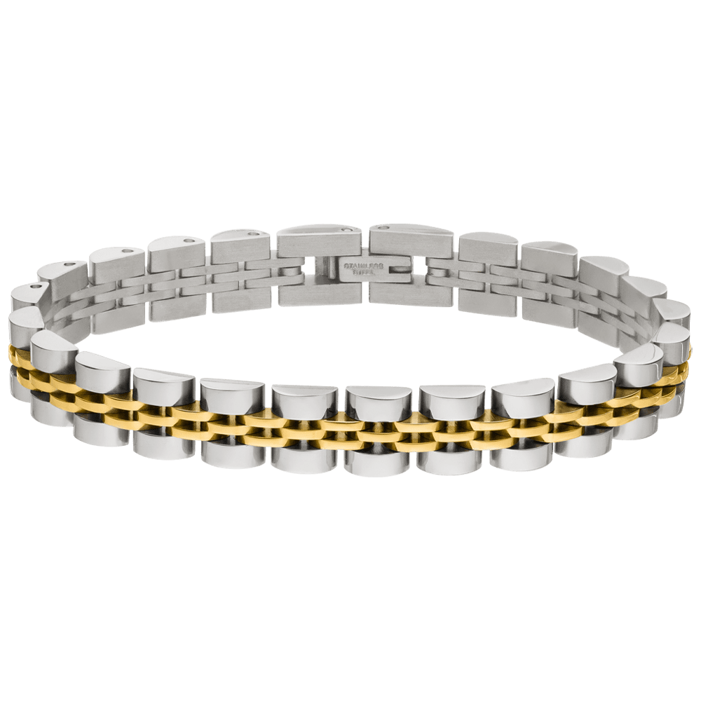 wasserfestes Gliederarmband gold und silber Edelstahl