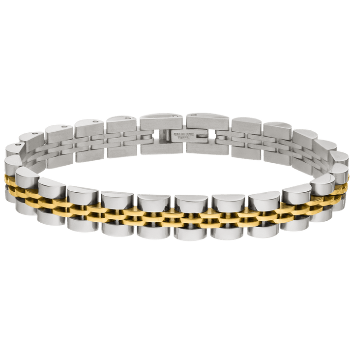 wasserfestes Gliederarmband gold und silber Edelstahl