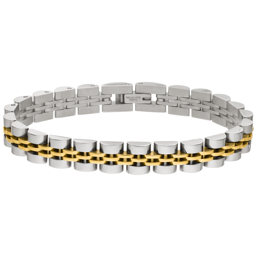 wasserfestes Gliederarmband gold und silber Edelstahl