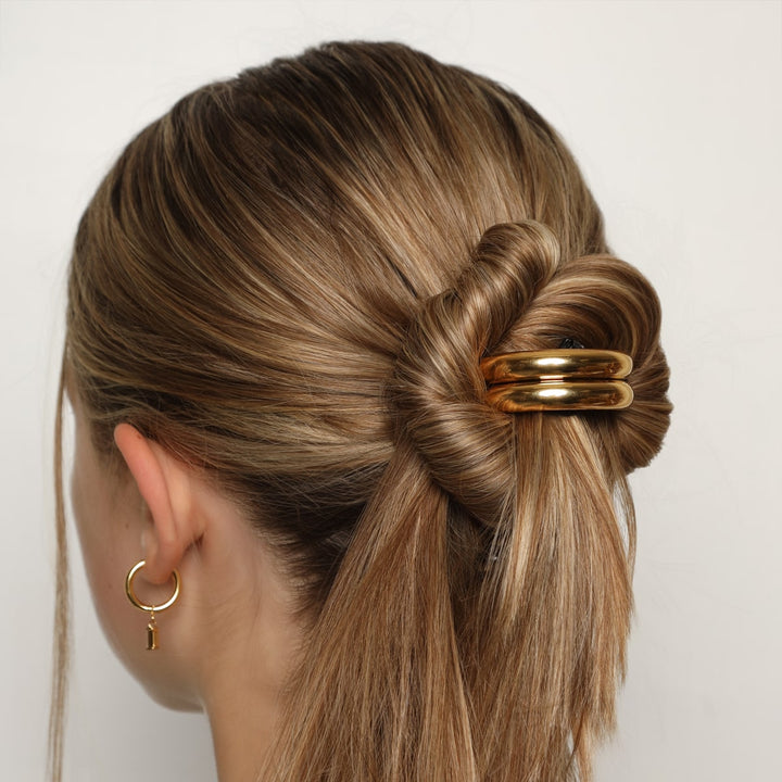 Haargummi Dutt mit Schmuck wasserfest gold