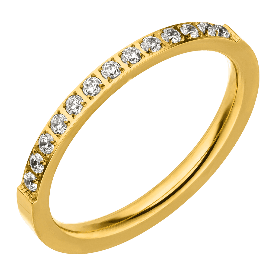 Ring mit Steinen dünn Zirkonia wasserfest vergoldet