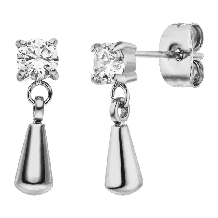 Ohrstecker Silber hängend Zirkonia Steinchen wasserfest Edelstahl