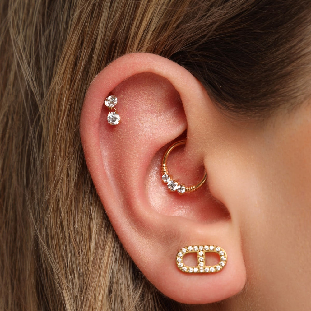 Ohrpiercing Helix Tragus Lobe Zirkonia Steinchen nickelfrei wasserfest