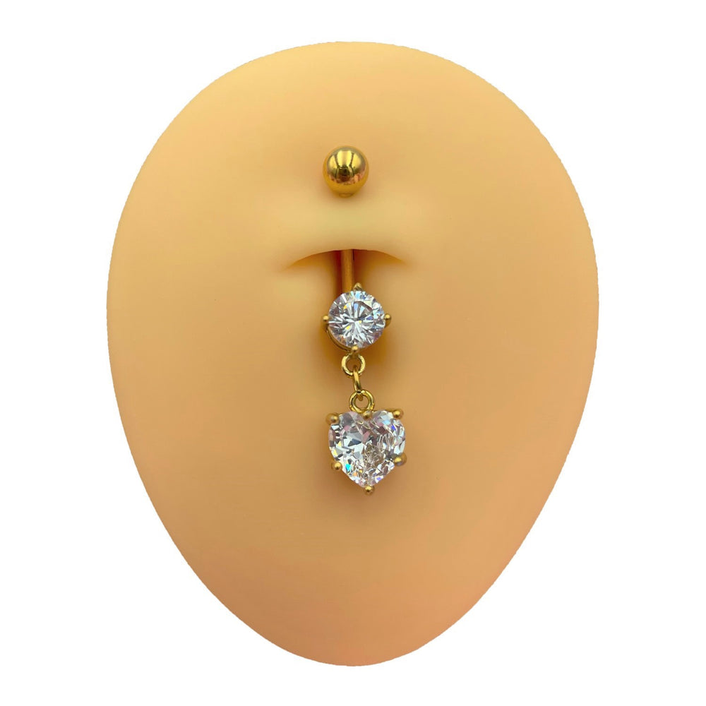 Bauchnabelpiercing Chirurgenstahl wasserfest gold herzförmig